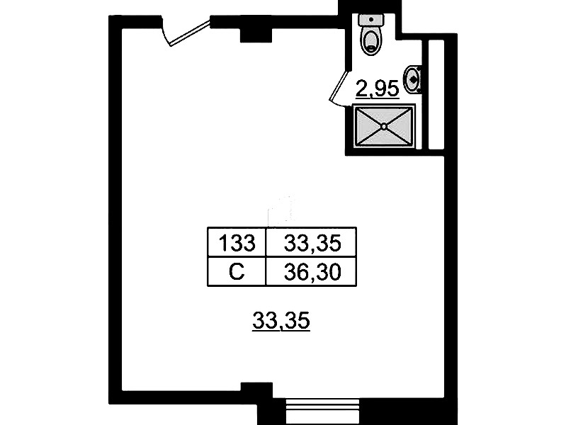 Квартира студия 36.75 м², 9/9 эт., Апарт-отель «Апарт отель Well»